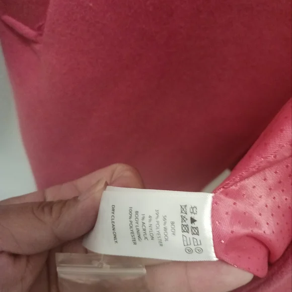 RACHEL ZOE  BRIGHT PINK MAGENTA WOOL BLEND DOUBLE-BREASTED OVERCOAT SIZE XL COAT - Picture 6 of 9